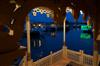 view of Dal Lake through house boat